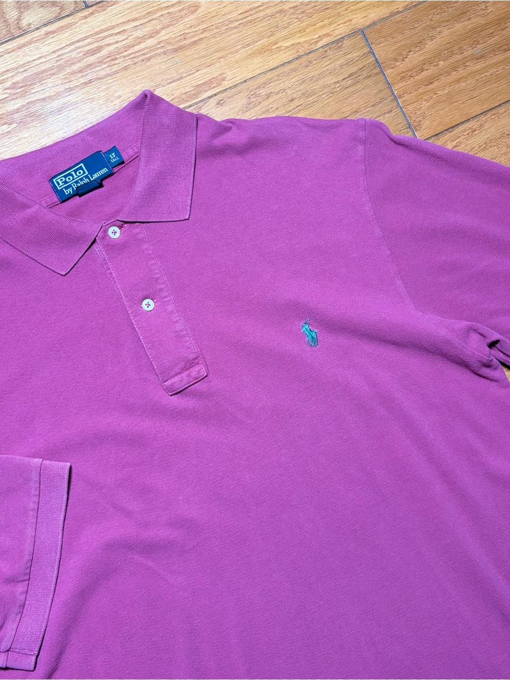Polo by Ralph Lauren Men’s Raspberry Polo Shirt with Teal Pony